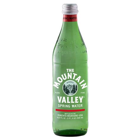 Mountain Valley Spring Water 500ml (16.9oz) Glass bottles, Pack 12 ...