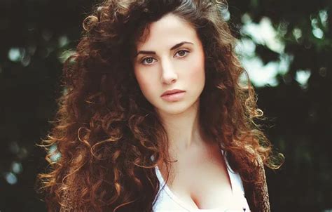 Wallpaper Beauty Face Curls Brunette Hair For Mobile And Desktop