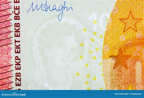 Ten Euro Paper Currency Signature And Watermark Royalty Free Stock