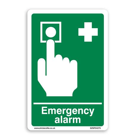 Emergency Alarm Sign A4 200mm X 300mm Self Adhesive Sticker