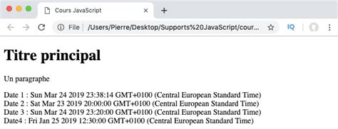 Les Dates En Javascript Et Lobjet Global Date Pierre Giraud