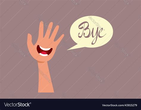 hand waving good bye cartoon royalty  vector image