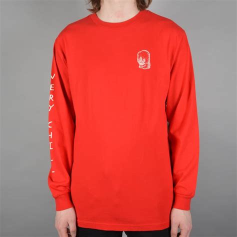 Brixton Chill Longsleeve T Shirt Red Skate Clothing From Native