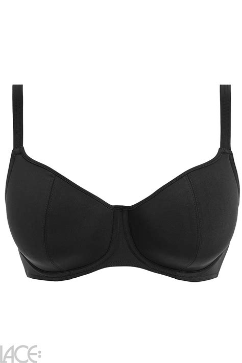Freya Swim Jewel Cove Padded Bikini Top E K Cup PLAIN BLACK Lace Lingerie