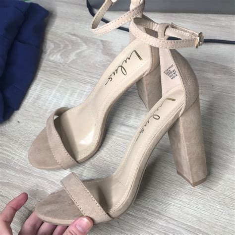 LULUs Nude Heals Single Strap Heels Ankle Wrap Heels Ankle Strap High Heels