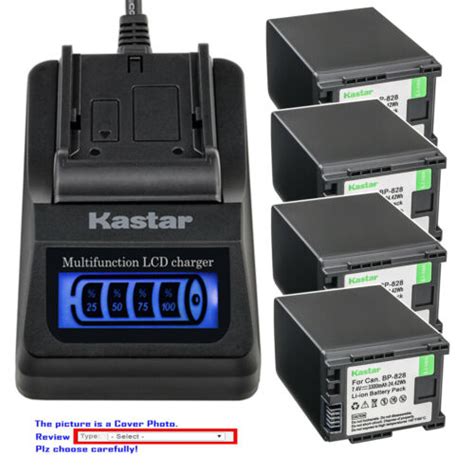 Kastar Battery LCD Quick Charger For Canon BP 820 BP 828 Canon XA11