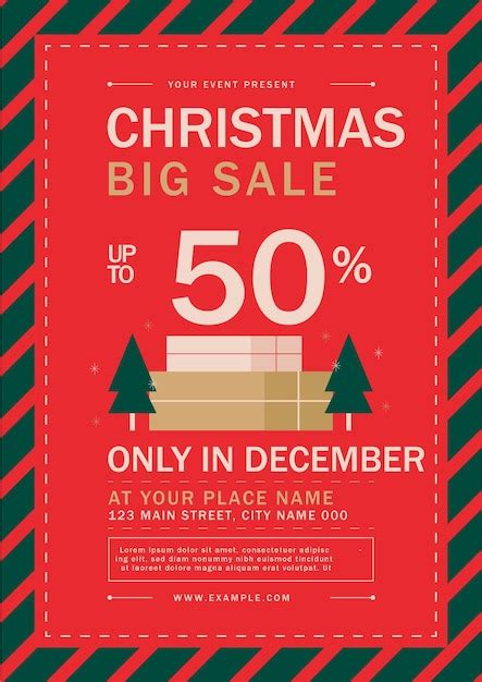 Premium Vector Christmas Sale Flyer Poster