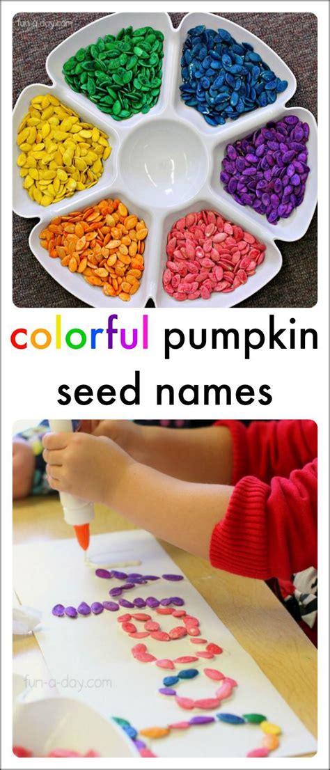 Creative Name Activities with Vibrant Pumpkin Seeds - A Joyful Learning Experience!