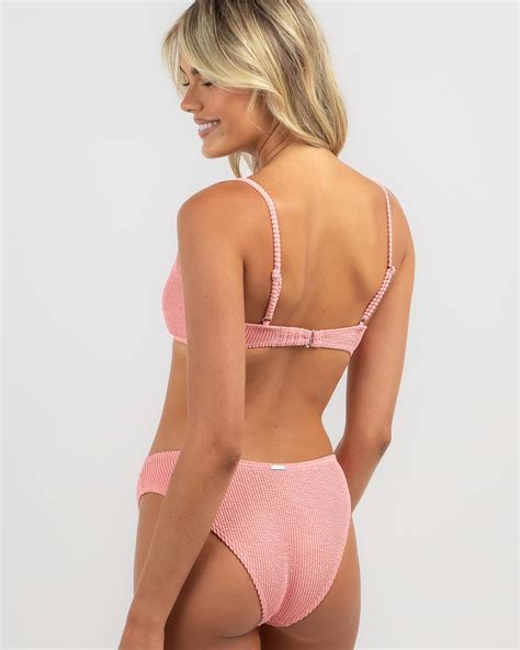 Shop Billabong Summer High V Bralette Bikini Top In Flamingo Fast Shipping Easy Returns