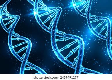 Abstract Dna Strands On Dark Blue Stock Vector Royalty Free