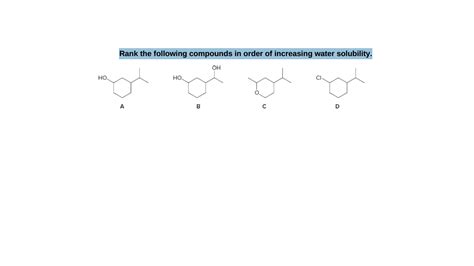 Answered Rank The Following Compounds In Order Bartleby