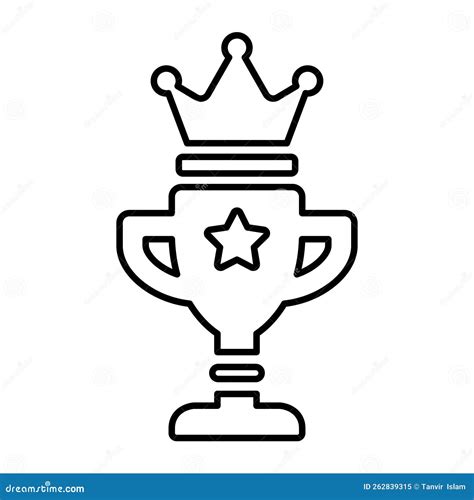 Trophy Crown Icon in Line Style Stock Vector - Illustration of star ...