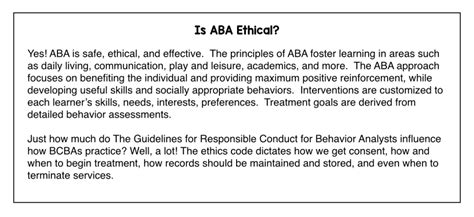 Aba 101 Ethics Of Aba The Autism Helper