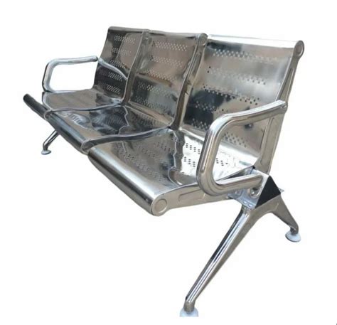 Silver Stainless Steel Three Seater Chair For Hospital At Rs 20000 In