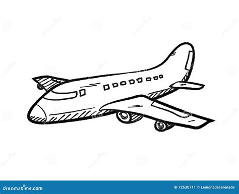 Airplane Doodle Stock Vector Illustration Of Drawn Drawing 72630711