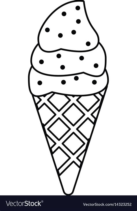Ice Cream Sweet Cold Thin Line Royalty Free Vector Image
