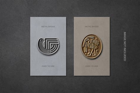 Premium Psd Metallic Enamel Pins In Backing Cards Mockup