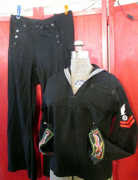 Rare Us Navy Jumper With Liberty Cuffs Sea Dragon Dress Uniform And
