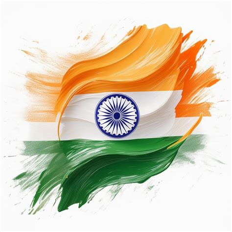 Premium Photo Indian Flag Painted On White Watercolor Background