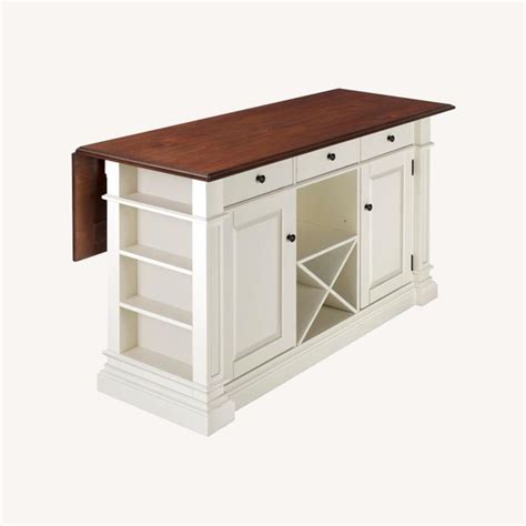 Pemberton Counter Height Kitchen Island W Leaf Aptdeco