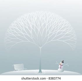 Winter Scene Park Naked Frozen Tree เวกเตอรสตอก ปลอดคาลขสทธ Shutterstock