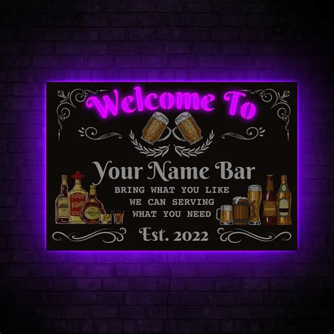 Personalized Basement Bar Signs, Custom Home Bar Neon Sign, Basement Bar and Lounge Sign, Lounge ...