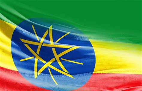 Premium Photo Ethiopia National Flag Waving In The Sky