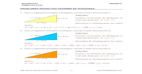 Problemas Resueltos Teorema De PitÁgoras · Problemas Resueltos Teorema