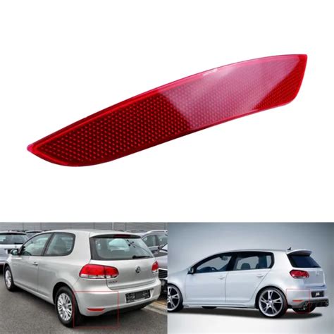 Red Lens Left N S Rear Bumper Reflector Tail Lamp For Vw Golf Mkvi