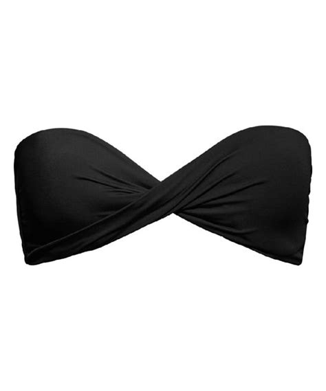 Black Twist Bandeau Bikini Top Bandeau Bikini Bikini Tops Honeymoon Bikinis Swimwear Twist