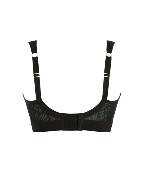 Panache Sport Non Wired Sports Bra Black Ice Blue Tkd Lingerie