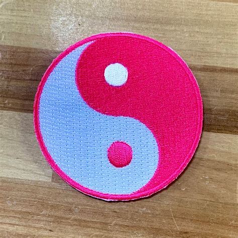 Pink Yin Yang Patch Iron On Embroidered Emblem Martial Arts Etsy