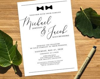 Gay Wedding Invite Etsy