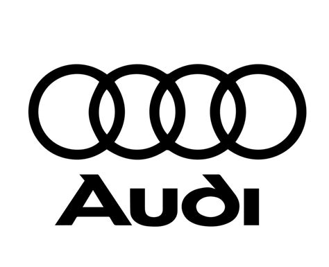 Audi Brand Symbol Logo With Name Black Design german cars Automobile ...