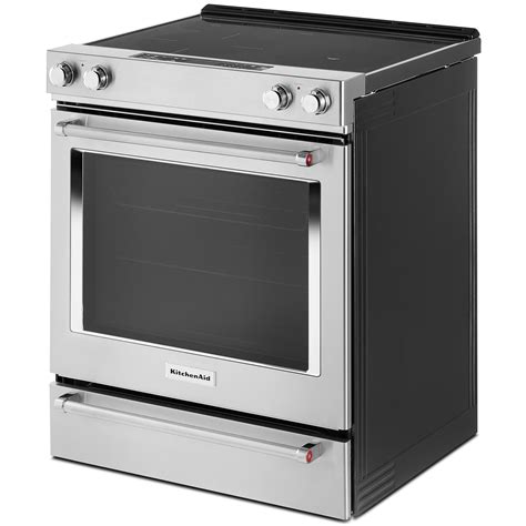 KitchenAid 30 In 6 4 Cu Ft Convection Oven Slide In Electric Range