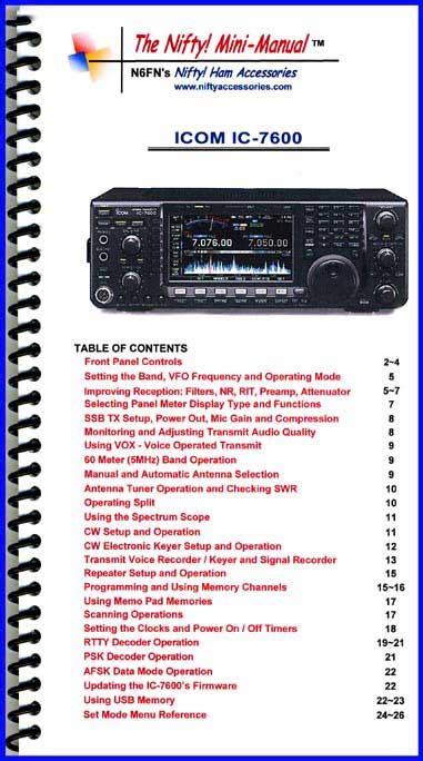 Icom IC-7600 Mini-Manual