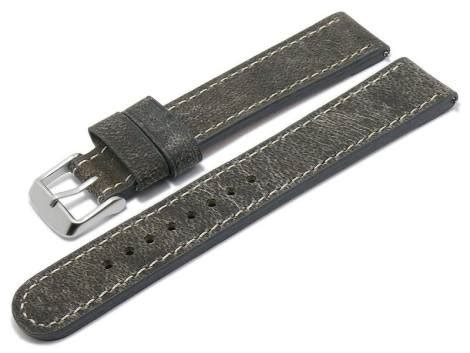 Meyhofer EASY CLICK Watch Strap XL Gobi 20mm Dark Grey Camel Leather