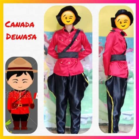 jual kostum pria dewasa baju adat internasional negara canada kanada
