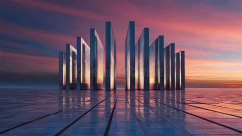 A Large Number Of Metal Pillars Are Standing In A Field Ai Stock Photo