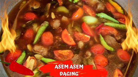 RESEP ASEM ASEM DAGING KUAHNYA SEGER BANGET BUMBUNYA CUMA DIIRIS YouTube