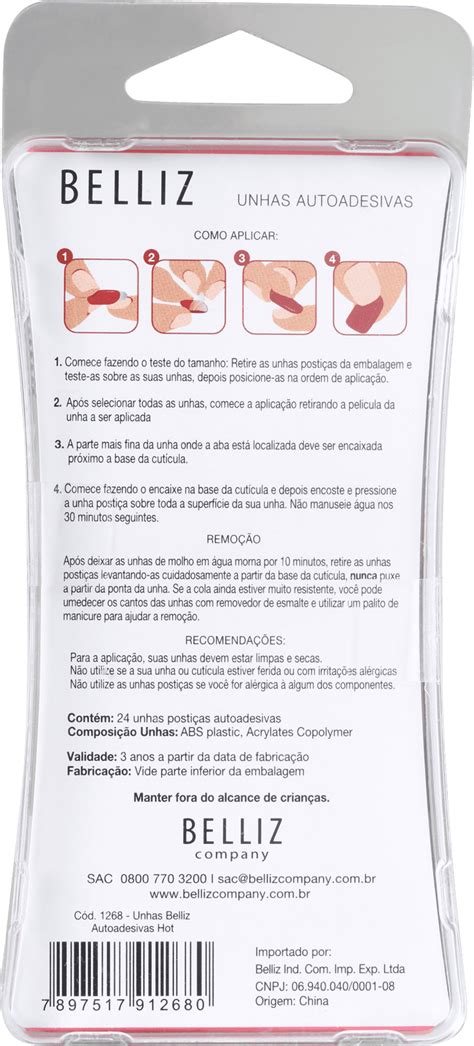 Unhas Posti As Belliz Autoadesivas Hot Beleza Na Web