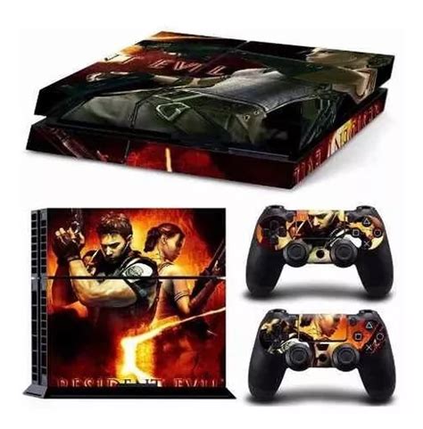 Adesivo Skin Ps4 Resident Evil Console E Controles 0093 Cor Branco