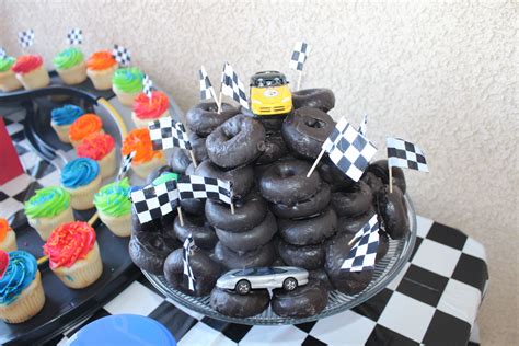 Donut Tire Cake Hot Wheels Themed Birthday Party Tire Cake Race