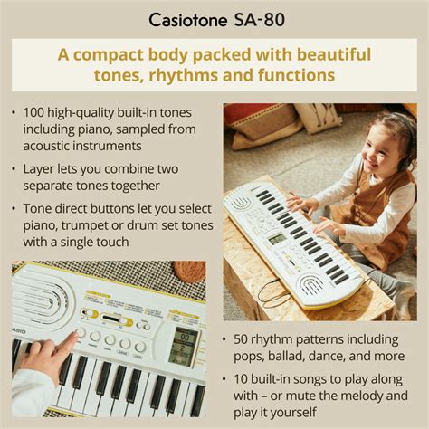 Casiotone SA-80 Mini Keyboard – Casio Music SG