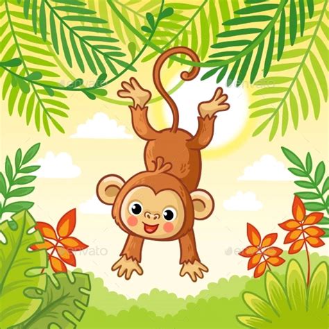 Monkey In Tree Drawing