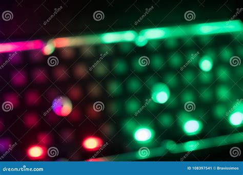 Closeup Of Laptop Keyboard Illumination Backlit Keyboard Stock Image