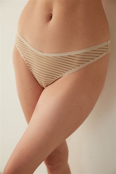 Bej deschis Slip Brazilian Nude Colors V Shape Chiloți