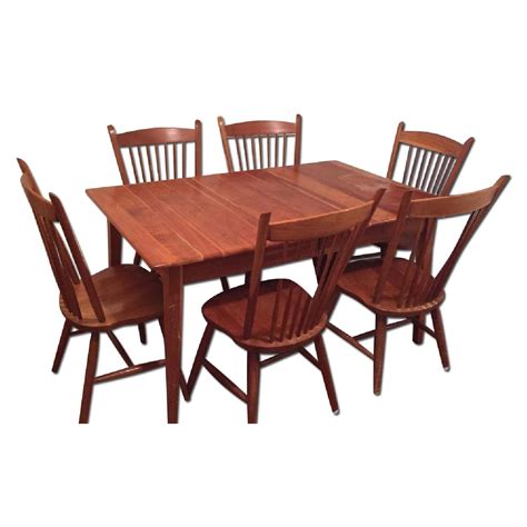 Expandable Cherry Table W 6 Chairs Aptdeco