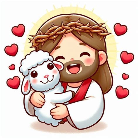 Foto De Jesus Fofinho - Jesus fofo cute feliz segurando uma ovelha. | Temas de jesus, Jesus ...