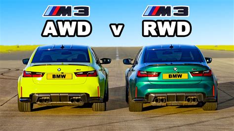 Drag Race BMW M3 Competition RWD Vs BMW M3 Competition AWD Carwow